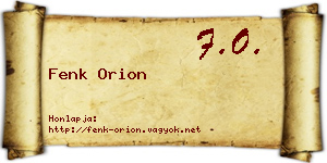 Fenk Orion névjegykártya